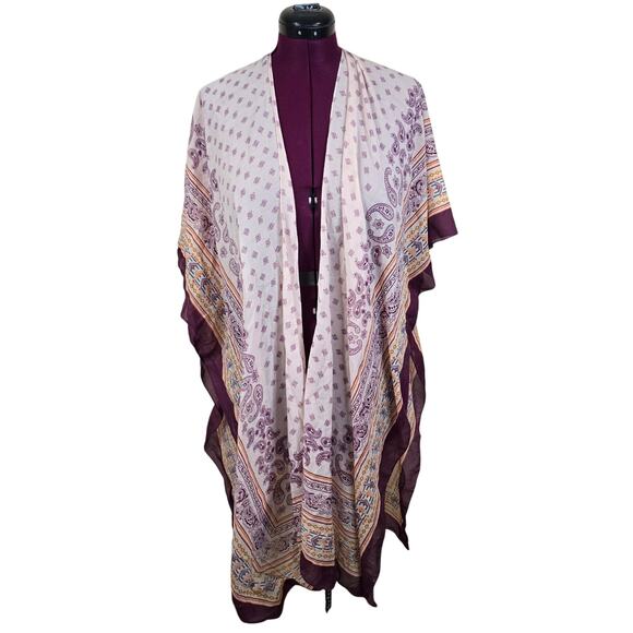 Women's Lightweight Mulitcolor Open Front Kimono Cardigan | One Size - Picture 1 of 11